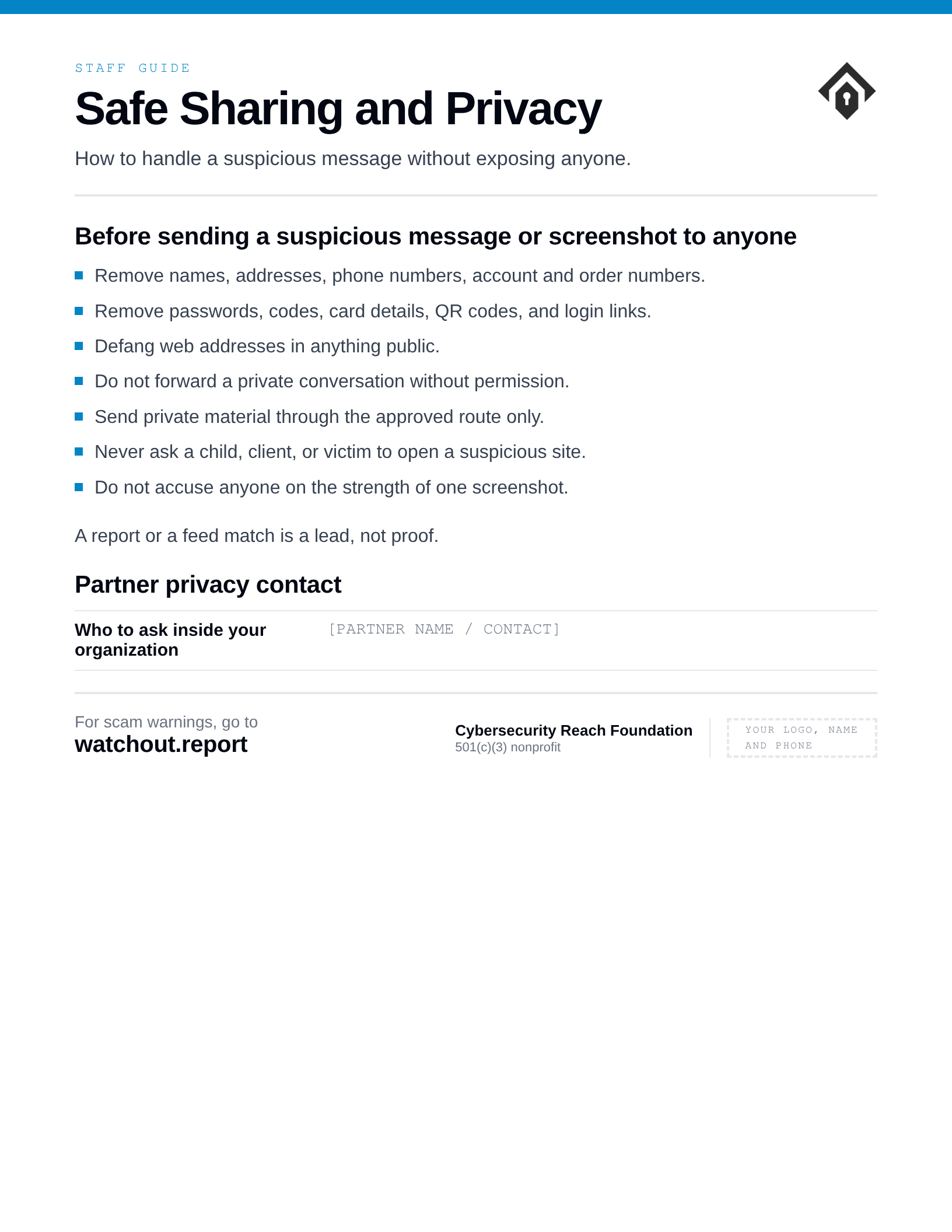 Preview of Safe Sharing and Privacy