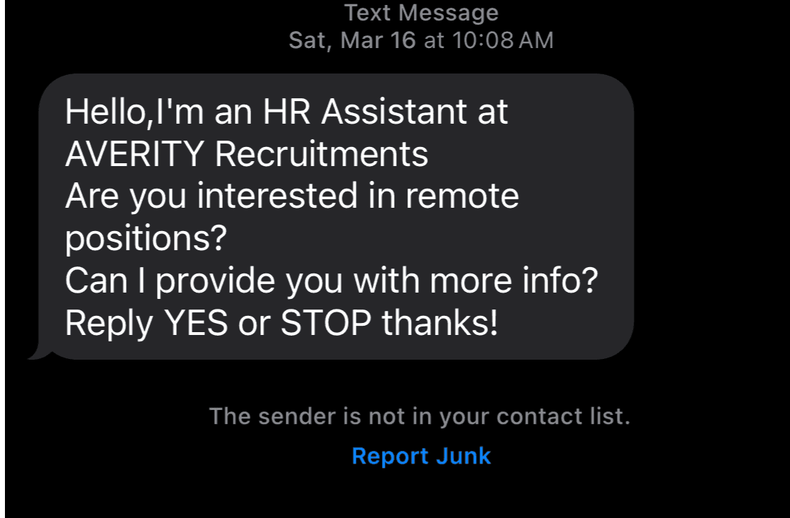 Fake Job Recruitment Scams